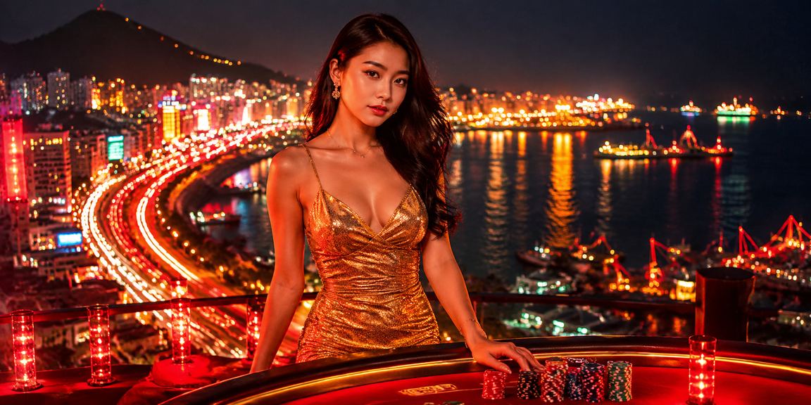 Ánh đèn neon casino ban đêm tại Vũng Tàu với không khí cá cược sôi động